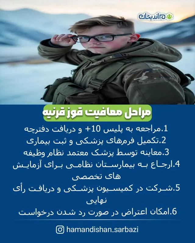 مراحل دریافت معافیت قوز قرنیه