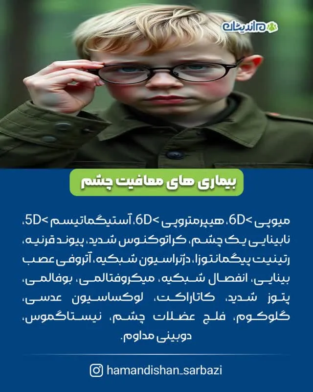 مجموع نمره دو چشم برای معافیت