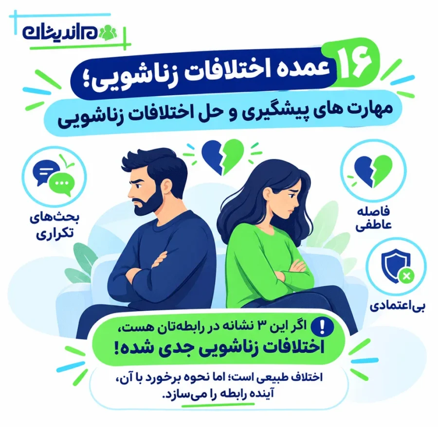 عمده اختلافات زناشویی